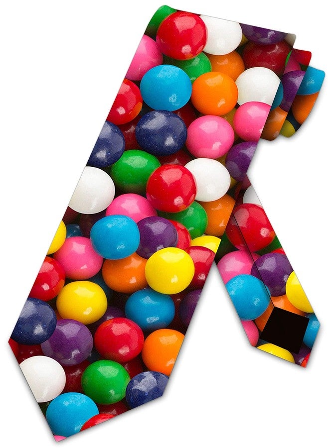 Three Rooker Gumballs Necktie Fun Candy Ties Mens Gum Neck Tie - Image 1